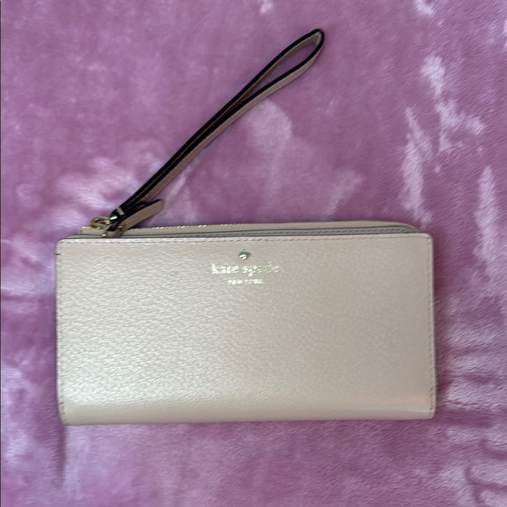 Kate Spade Cream/Pale Pink Clutch with Minimalist Design